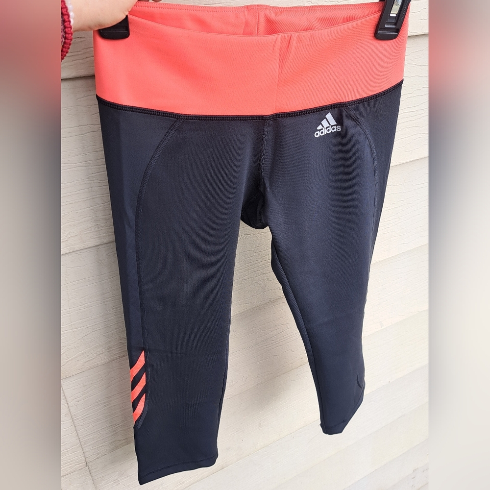 Adidas Black and Orange Leggings
